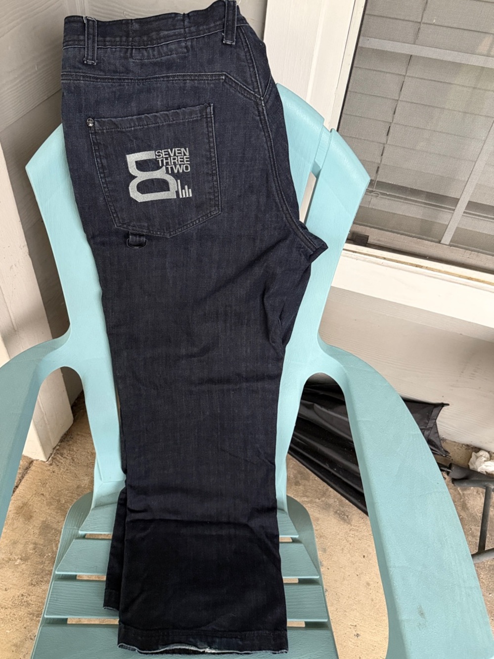 Eight Seven Three Two Men's Straight Jeans in Dark Indigo Hip-Hop 40 x 34